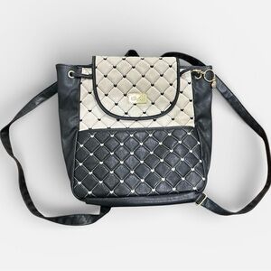Betsey Johnson Backpack Black and White with Heart Accents